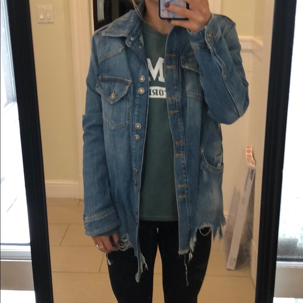 Free people slouchy, oversized jean jacket